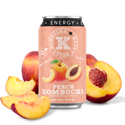 happy belly kombucha clean energy kombucha clean energy peach flavor can