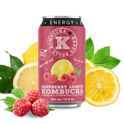 happy belly kombucha clean energy kombucha clean energy raspberry lemon flavor can