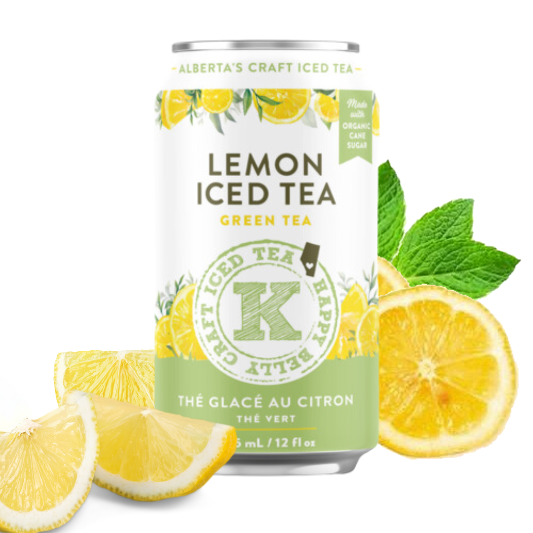 happy belly kombucha iced tea lemon iced tea green tea flavor can