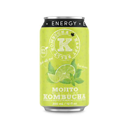 happy belly kombucha clean energy kombucha clean energy mojito mint lime flavor can