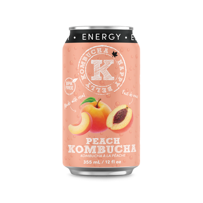 happy belly kombucha clean energy kombucha clean energy peach flavor can