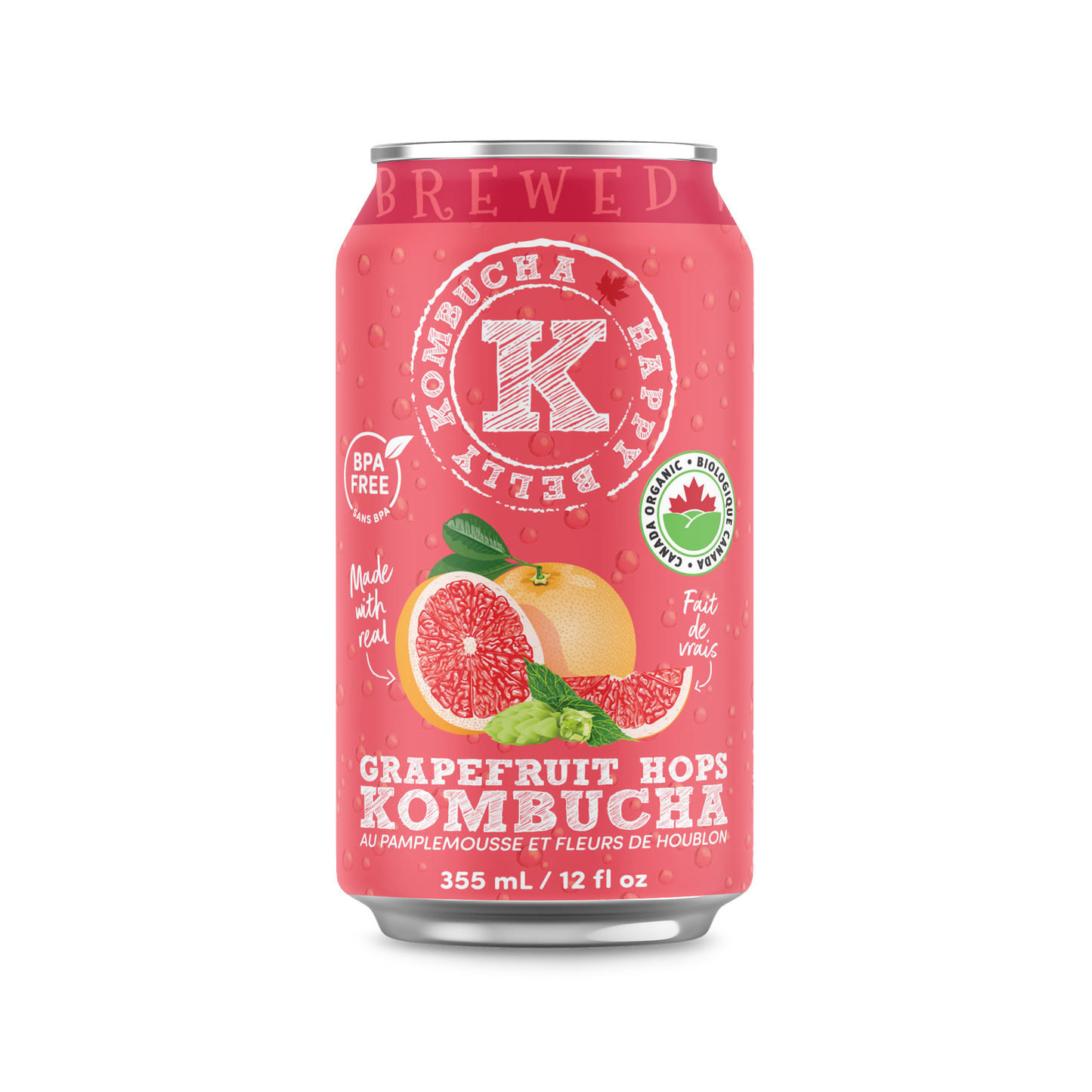 happy belly kombucha grapefruit hops kombucha brewed bpa free can