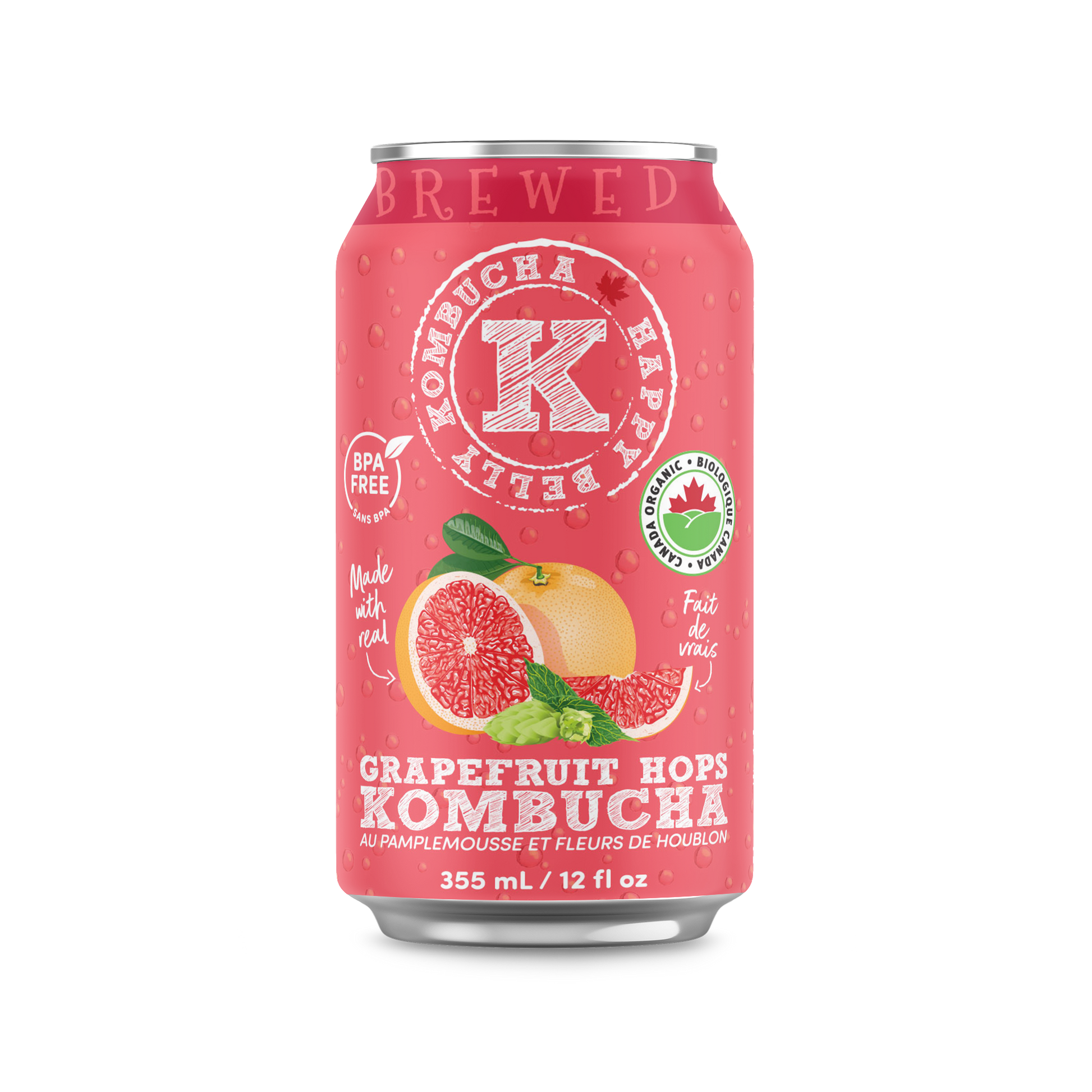 happy belly kombucha grapefruit hops kombucha brewed bpa free can