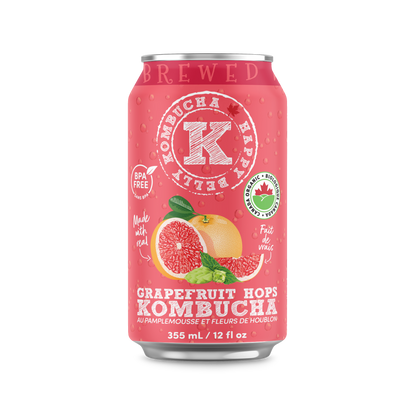 happy belly kombucha grapefruit hops kombucha brewed bpa free can