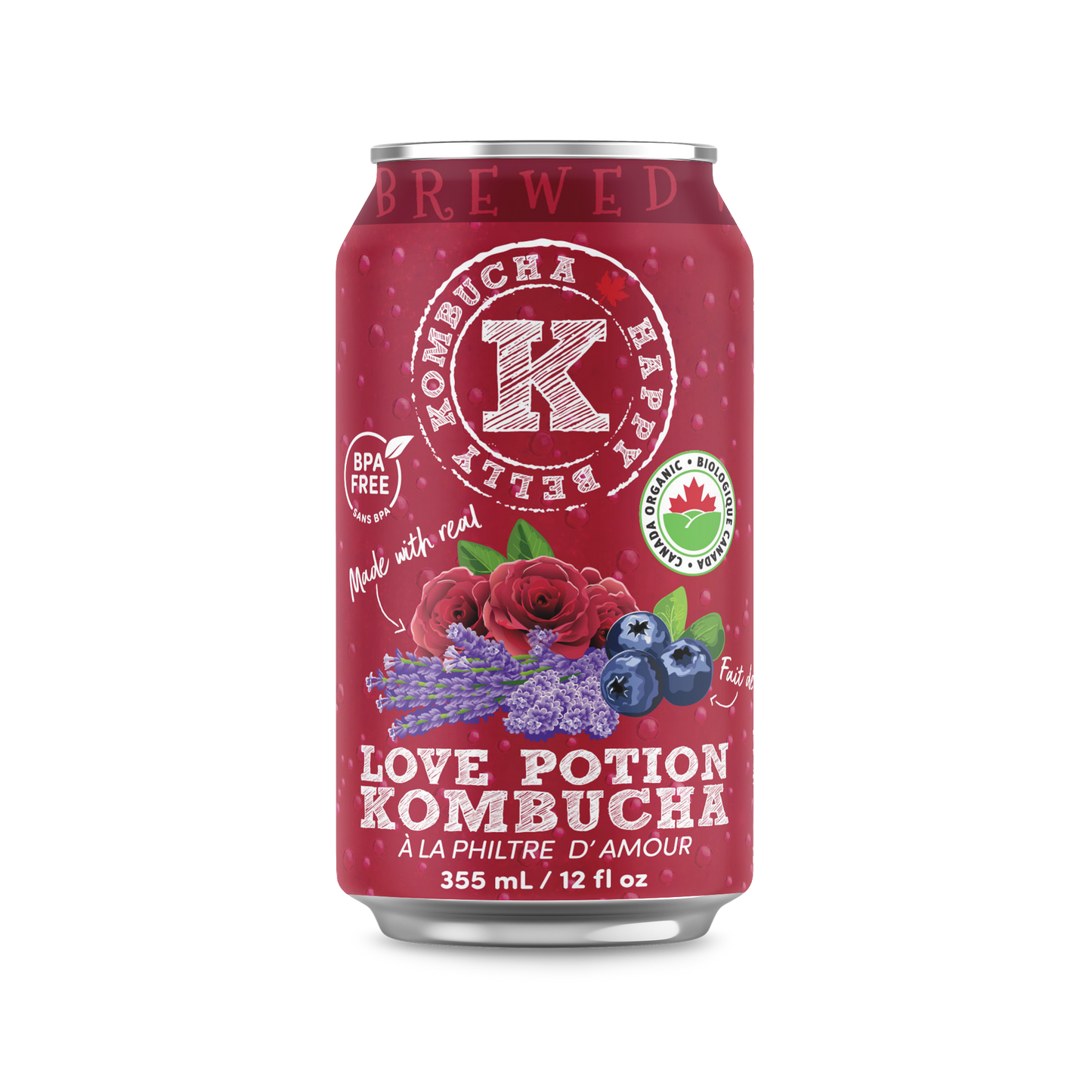 happy belly kombucha love potion kombucha brewed bpa free can