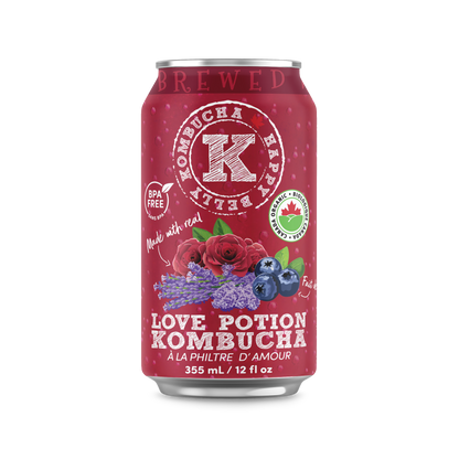 happy belly kombucha love potion kombucha brewed bpa free can