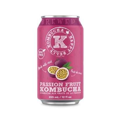 happy belly kombucha passion fruit kombucha brewed flavor bpa free can