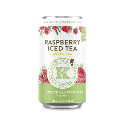 happy belly kombucha alberta's craft iced tea raspberry iced tea green tea flavor can