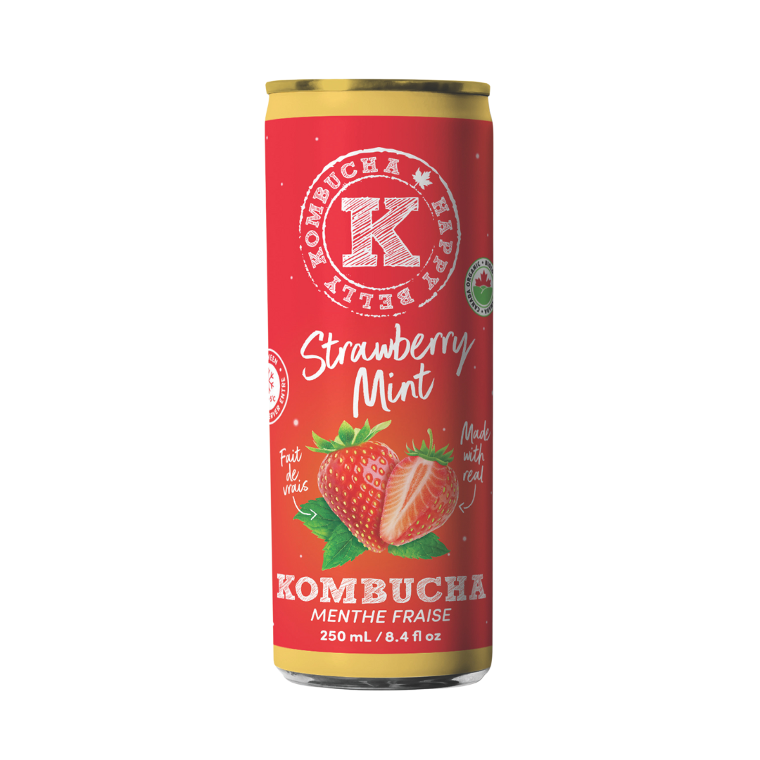 STRAWBERRY MINT KOMBUCHA