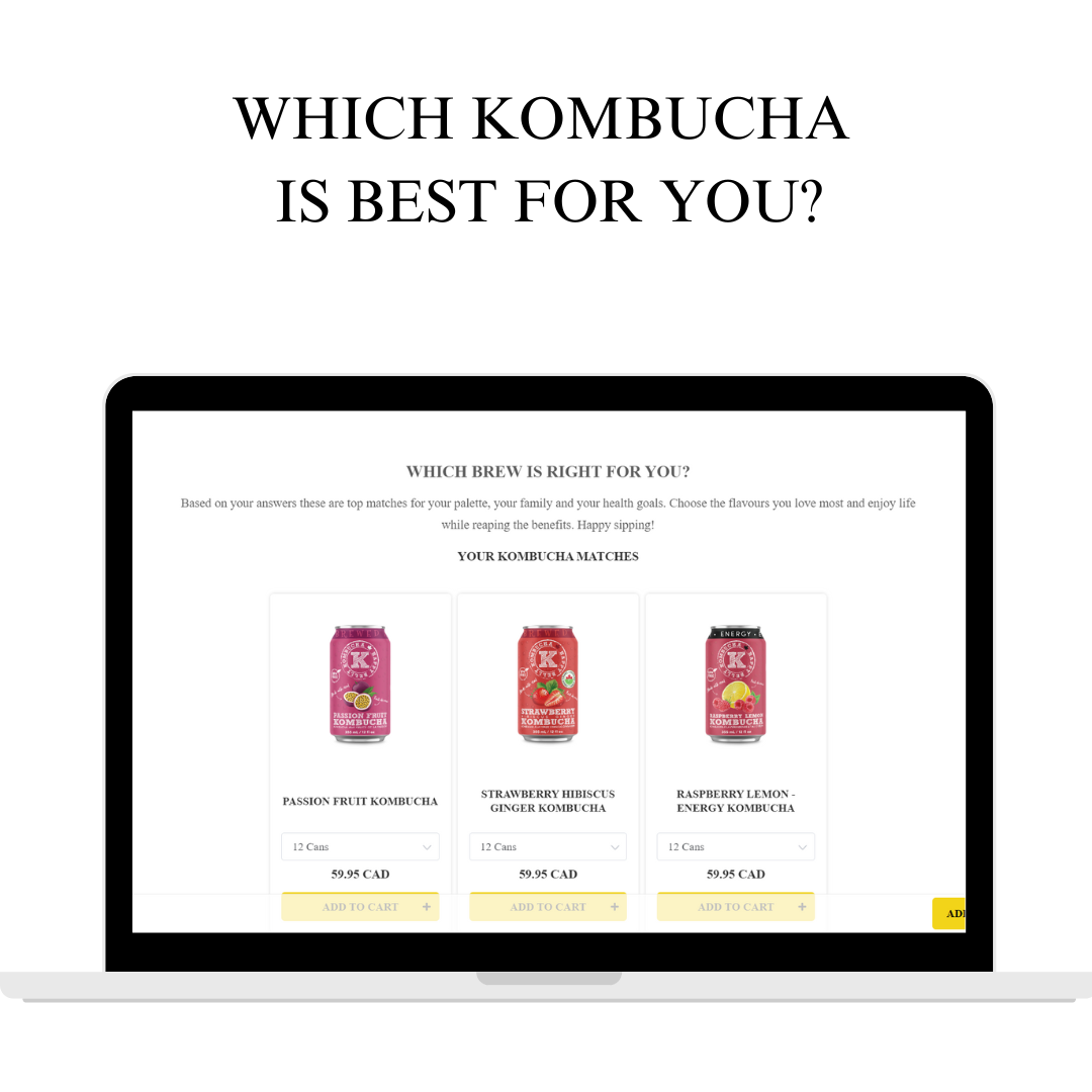 happy belly kombucha website mockup in a laptop