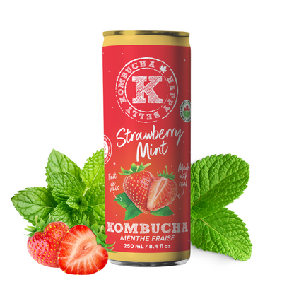 STRAWBERRY MINT KOMBUCHA