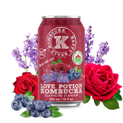 happy belly kombucha love potion kombucha brewed flavor can