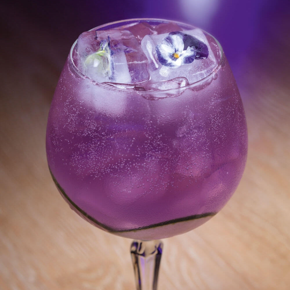 purple ginger cocktail glass